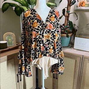 Buddy Love Leopard and Floral Blouse